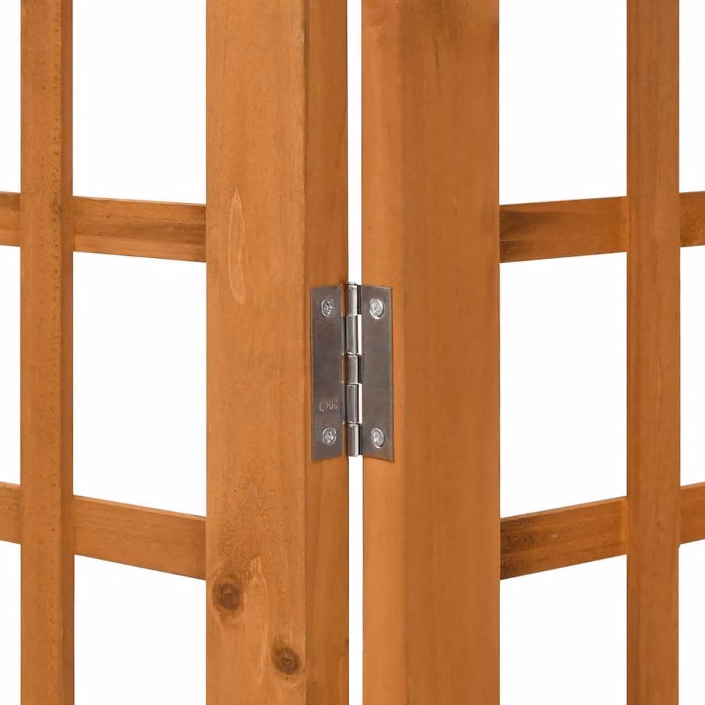 Berkfield Home 3-Panel Solid Fir Wood Room Divider Trellis in Brown, W/H: 121 x 180.5 cm – 3