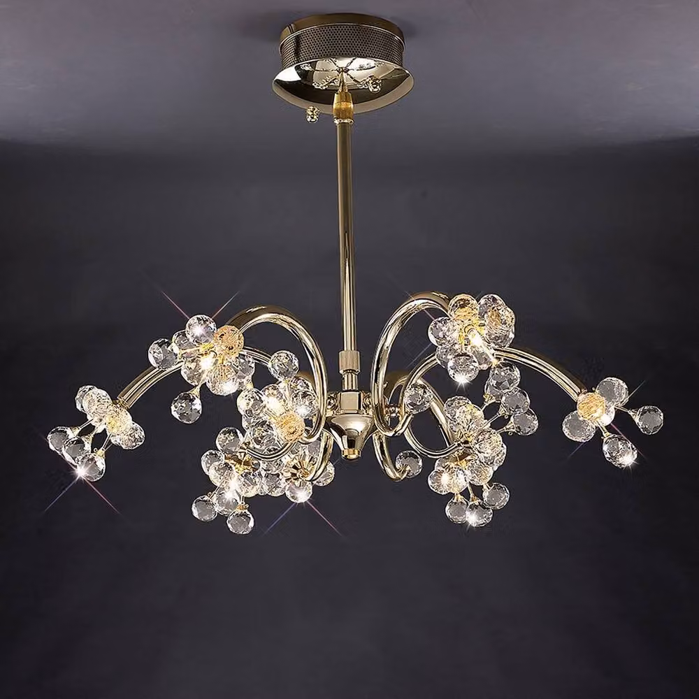 Netlighting Octavia 9 Light Crystal Pendant in French Gold – 2