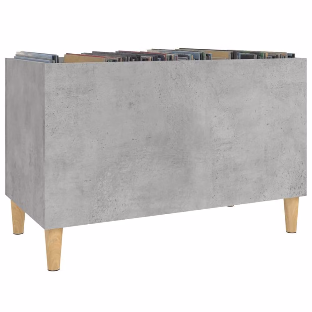Berkfield Home Record Cabinet in Concrete Grey, W/D/H: 74.5 x 38 x 48 cm – 2