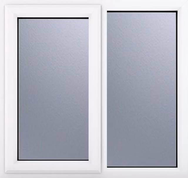 Crystal Direct White Top Hung Obscure Glass Window with Fixed Light, W: 90.5 cm, H: 96.5 cm