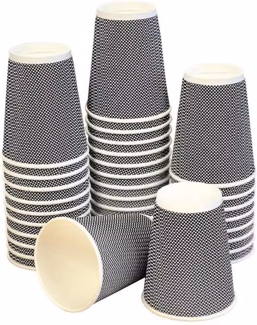 ECONX 200 Disposable 3-Ply Kraft Ripple Paper Coffee Cups, 12oz, Black – 1