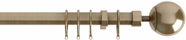 Terrys Finesse Extendable Ball Pole Curtain Pole, 22-25mm, Gold