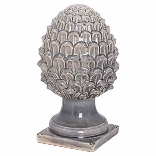 Hill Interiors Garda Grey Decorative Ceramic Acorns, Multicolour, W/D/H: 35 x 20 x 3.5 cm