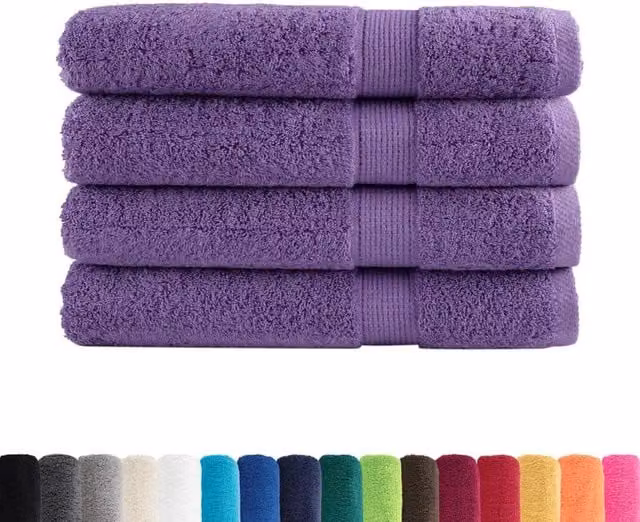 Berkfield Home SOLUND Premium Cotton Sauna Towels, 4 Pack, Purple, W: 80 cm, L: 200 cm, 600 gsm – 1