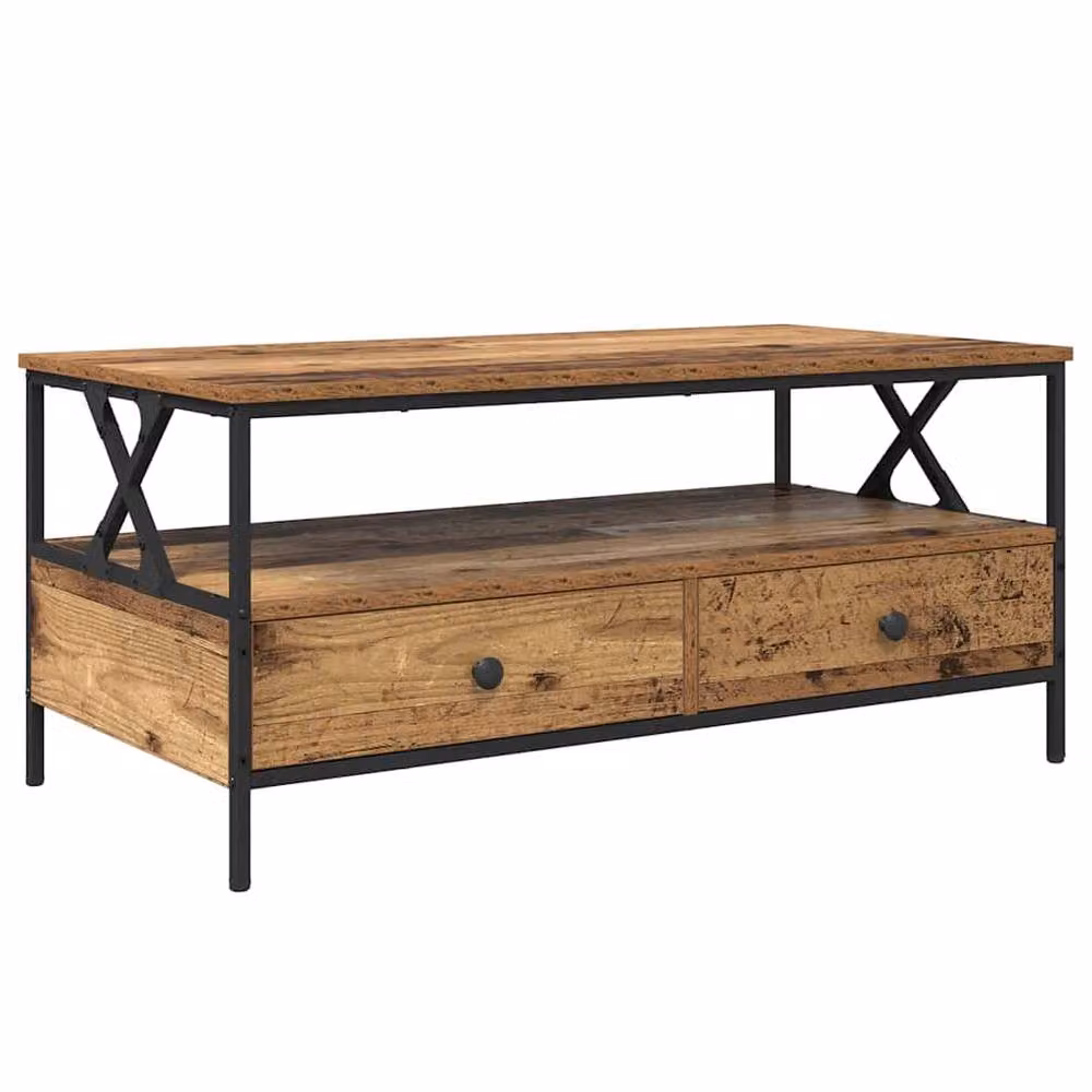 Berkfield Home Modern Rectangular Coffee Table in Brown, W/D/H: 100 x 51 x 45 cm – 3