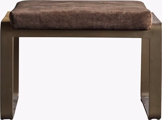 Perch & Parrow Modern Rectangular Microfibre Footstool in Brown and Beige