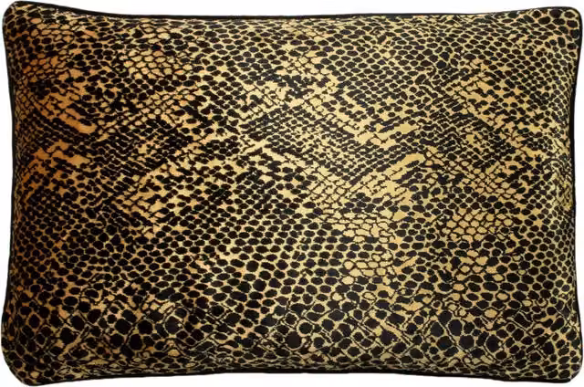 Make It A Home Python Velvet Cushion in Gold and Brown