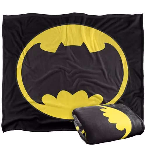 LOGOVISION Batman Frank Miller Wide Bat Logo Super Soft Fleece Throw Blanket, Multicolour, W: 152 cm, D: 127 cm – 1