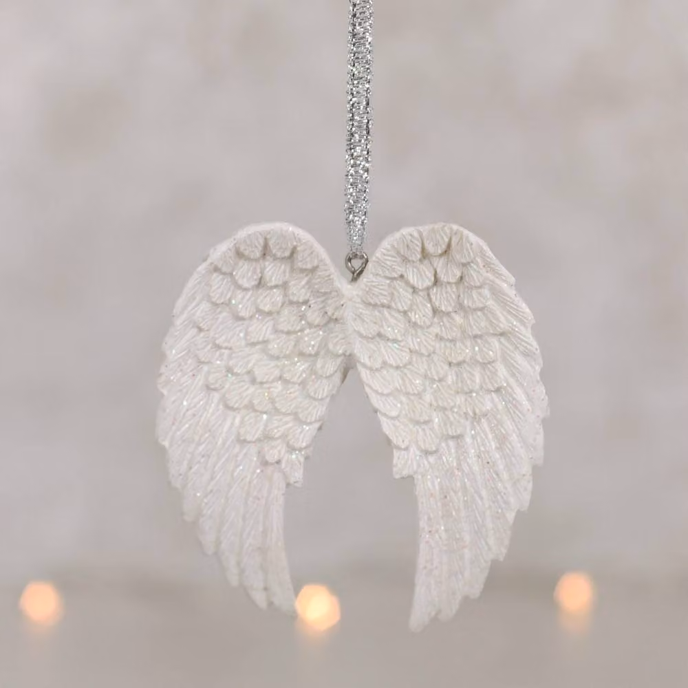 Something Different Angel Wings Hanging Ornament in White – 2