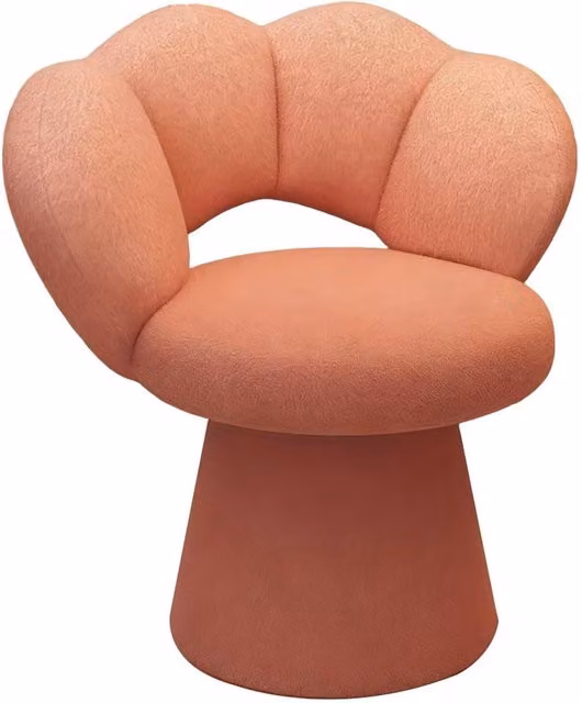Ventryn Shaped Makeup Stool, Soft Padded Pink Vanity Chair for Bedroom