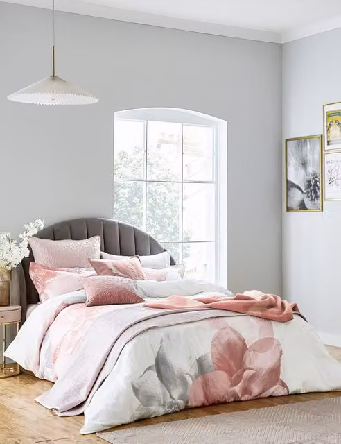 Ted Baker Photo Magnolia Reversible Floral Cotton Sateen Duvet Cover, Multicolour and Pink