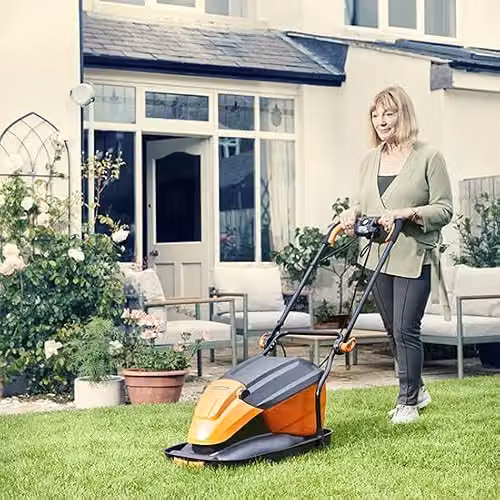 LawnMaster 36cm Electric Hover Mower with Collection Bag, Orange – 5