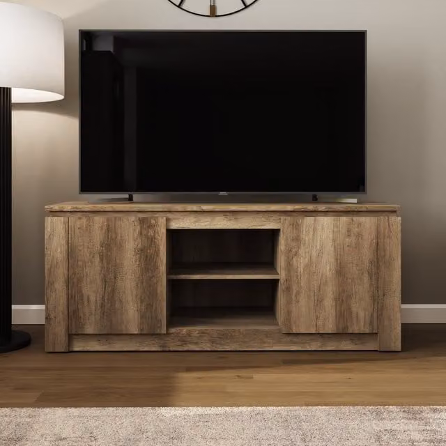 GFW Canyon Oak Modern 2 Door TV Cabinet in Brown – 1
