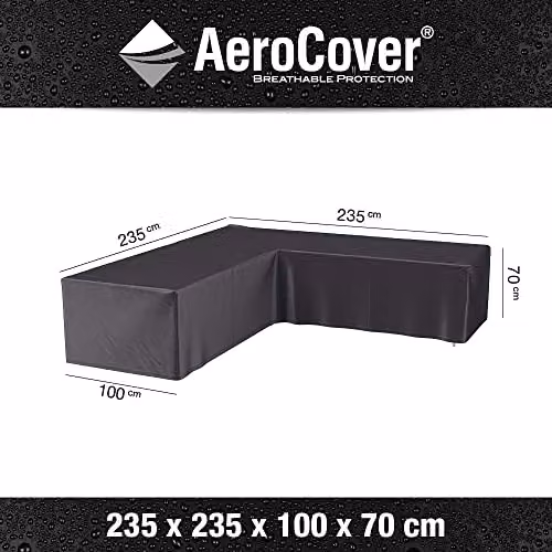 Ruma AeroCover Waterproof Corner Sofa Cover in Grey, W: 235 cm, D: 235 cm, H: 70 cm – 3