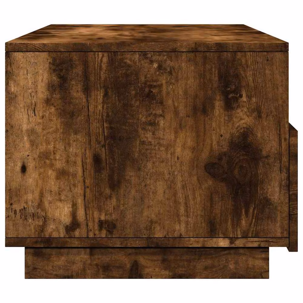Berkfield Home Modern Rectangular Coffee Table with LED Lights in Smoked Oak Brown, W: 90 cm, D: 49 cm, H: 40 cm – 4