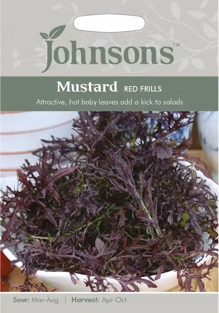 Johnsons Red Frills Mustard Vegetable Seeds