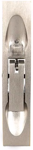 Loops Lever Action Concealed Flush Door Bolt with Flat Keep Plate in Brushed Silver Stainless Steel, 20.4 x 2 cm – 2