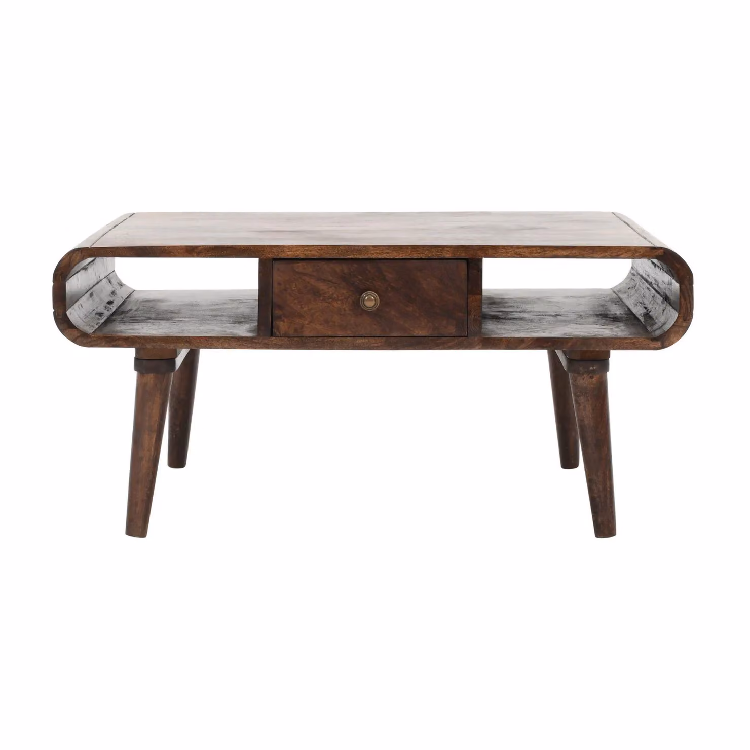 IH Design Malena Dark Mango Wood Coffee Table with Drawer, Brown, W: 55 cm, D: 40 cm, H: 55 cm – 3