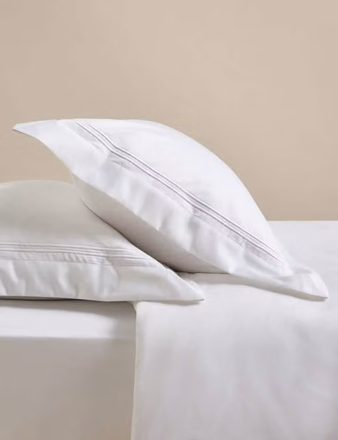 M&S 2 Pack Pure Cotton 600 Thread Count Oxford Pillowcases in White