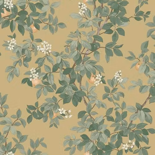Holden Decor Botanical Floral Wallpaper in Yellow and Green