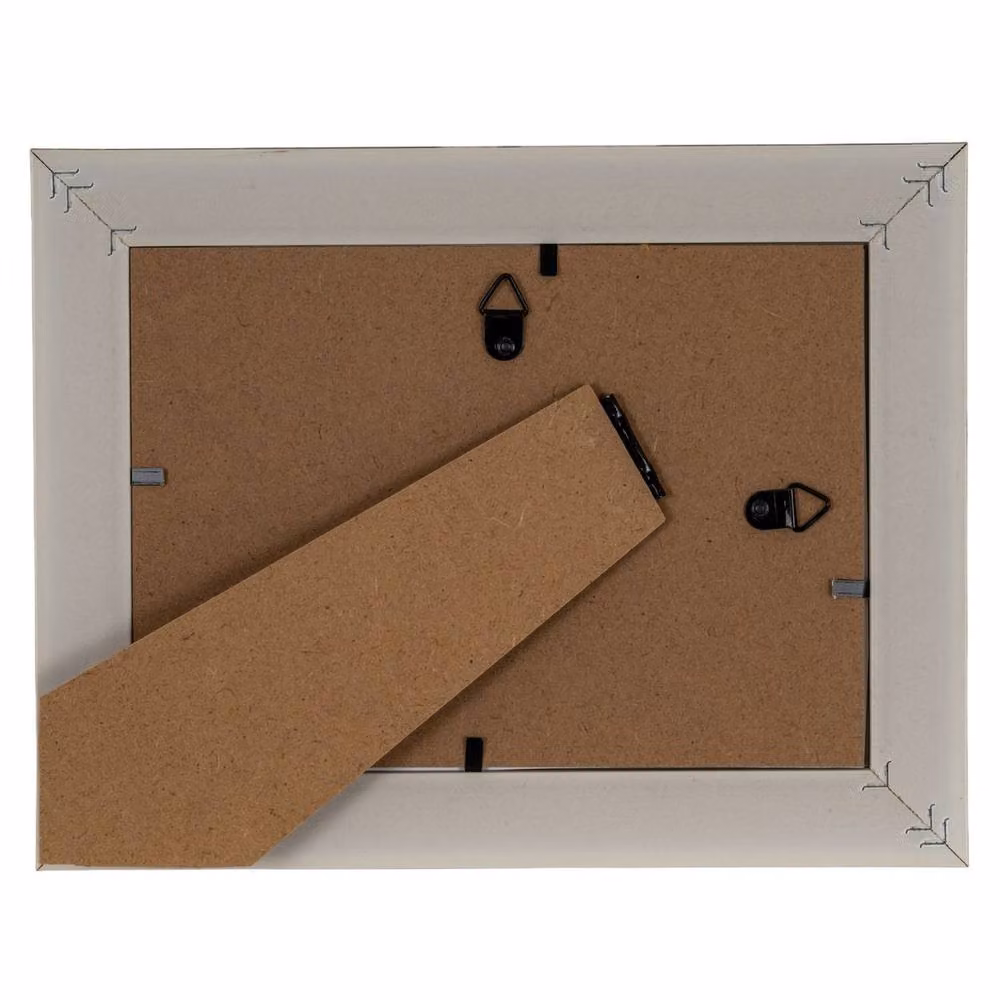 Hill Interiors Alba Single Rectangular Wood Photo Frame in White, 5x7in – 2