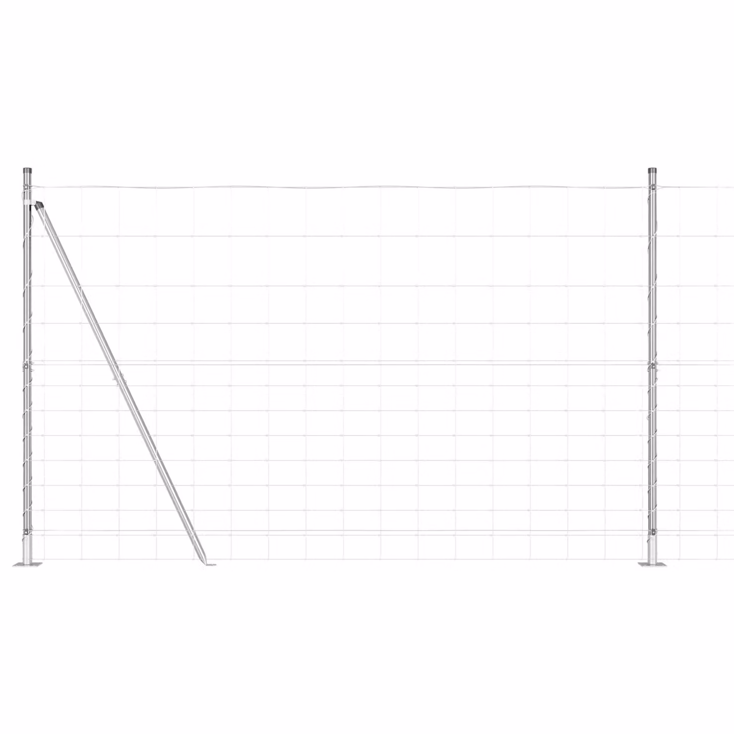 Berkfield Home Field Fence Galvanised Steel in Silver, H: 1.5 m x L: 50 m – 2