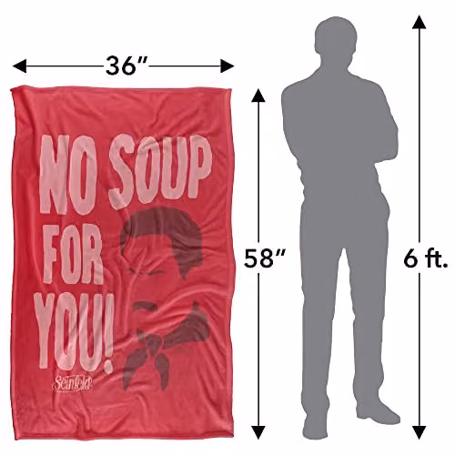 Warner Bros. Seinfeld The Soup Stand Super Soft Fleece Throw Blanket, Multicolour, W: 91 cm, D: 147 cm – 2