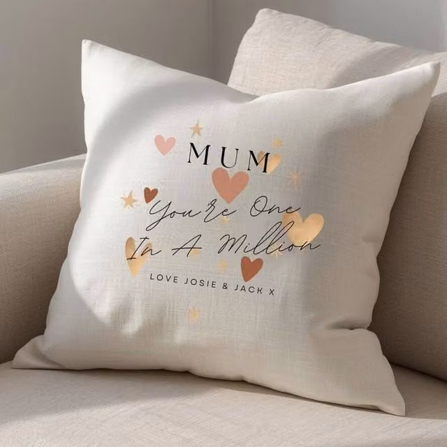 Aye Do Gifts Personalised Mum You're One In A Million Linen Gift in Beige and Gold