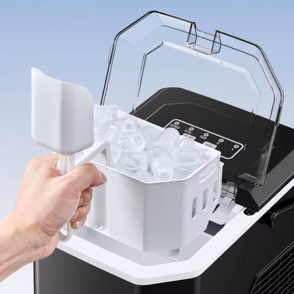 Silonn Portable Countertop Ice Maker in Black with Self-Cleaning Function – 3