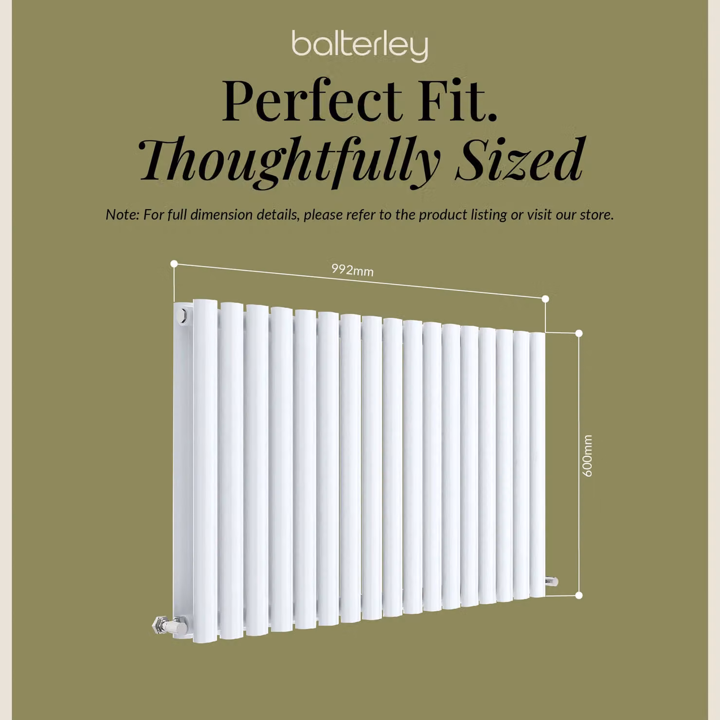 Balterley Embrace Horizontal Double Panel Radiator, Gloss White, W/H: 99.2 x 60 cm – 4