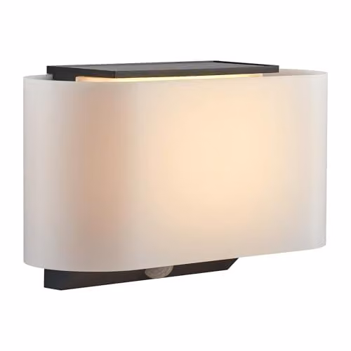 Nordlux Piola Solar LED Outdoor Wall Light in White Plastic with Motion and Dusk Sensors, IP44, 3000k Warm White – 1