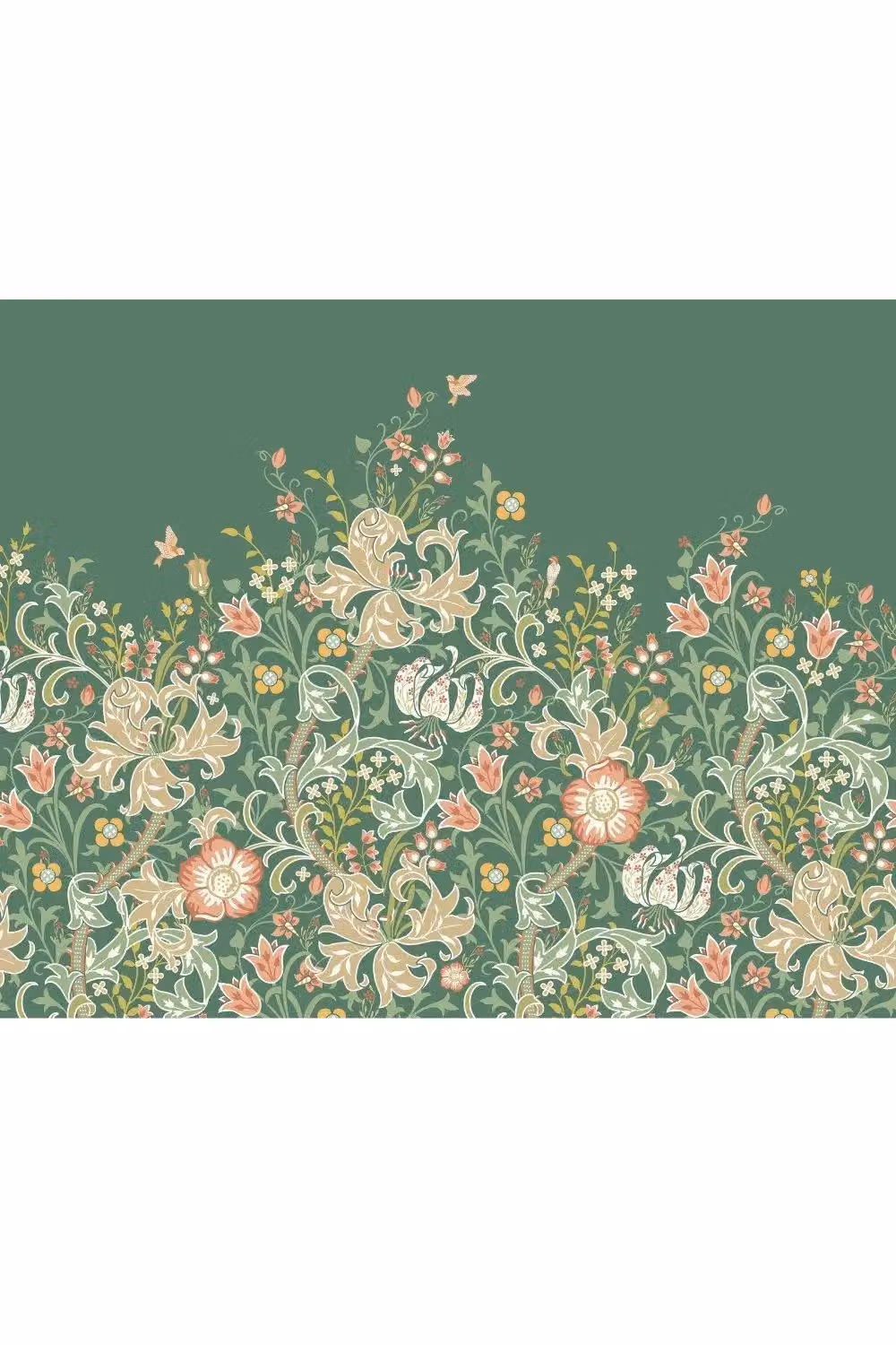 Origin Murals Trailing Lily Floral Wall Mural in Green, W: 300 cm, H: 240 cm – 2