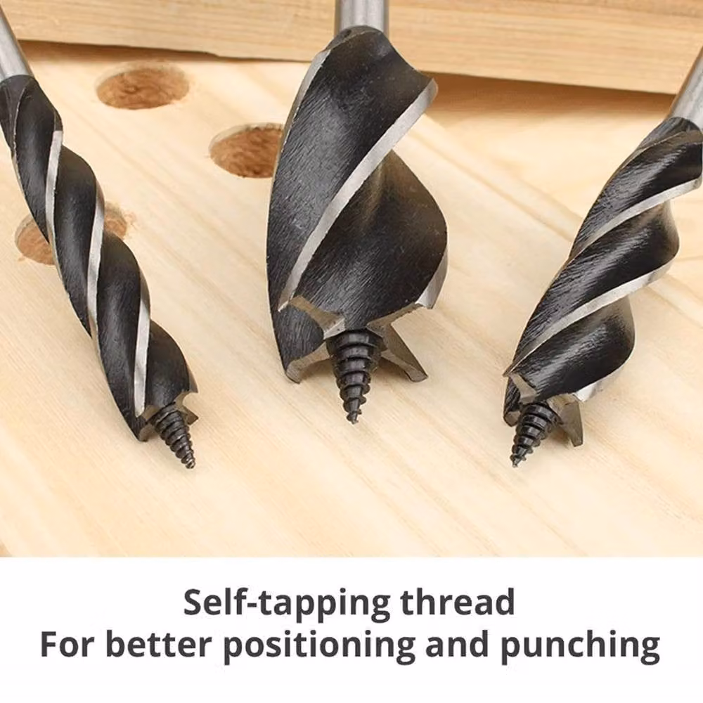 Kelvenix High-Carbon Steel Fast Cut Wood Auger Drill Bit Set, Silver, 10-32mm – 4