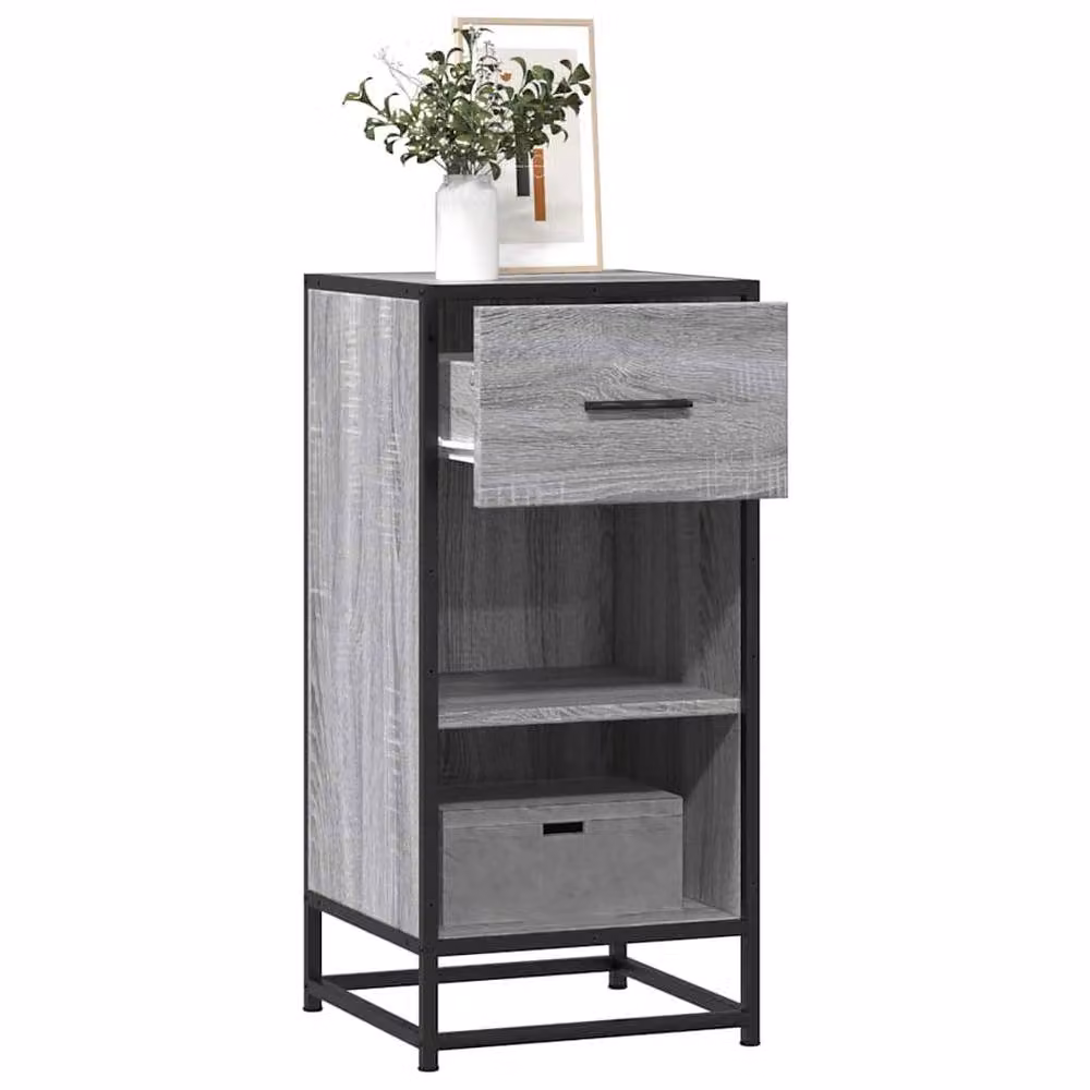 Berkfield Home Grey Sonoma Sideboard in Engineered Wood and Metal, W/D/H: 35.5 x 35 x 76 cm – 2