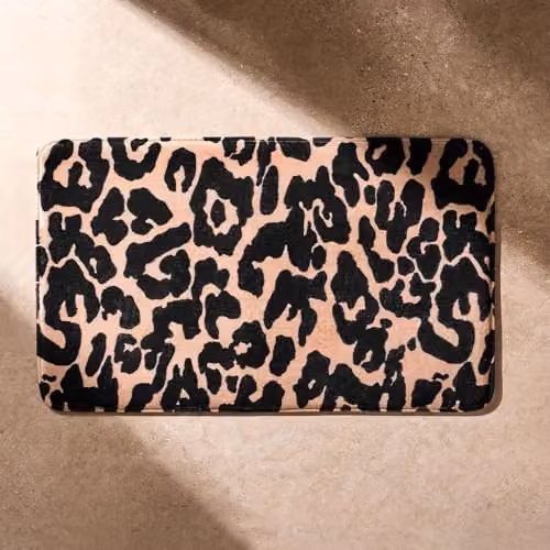 OHS Leopard Print Non-Slip Bath Mat, Black and Beige, W: 45 cm, D: 75 cm – 3