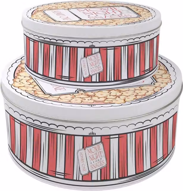 Purely Home Movie Snacks Metal Tin Set in Multicolour