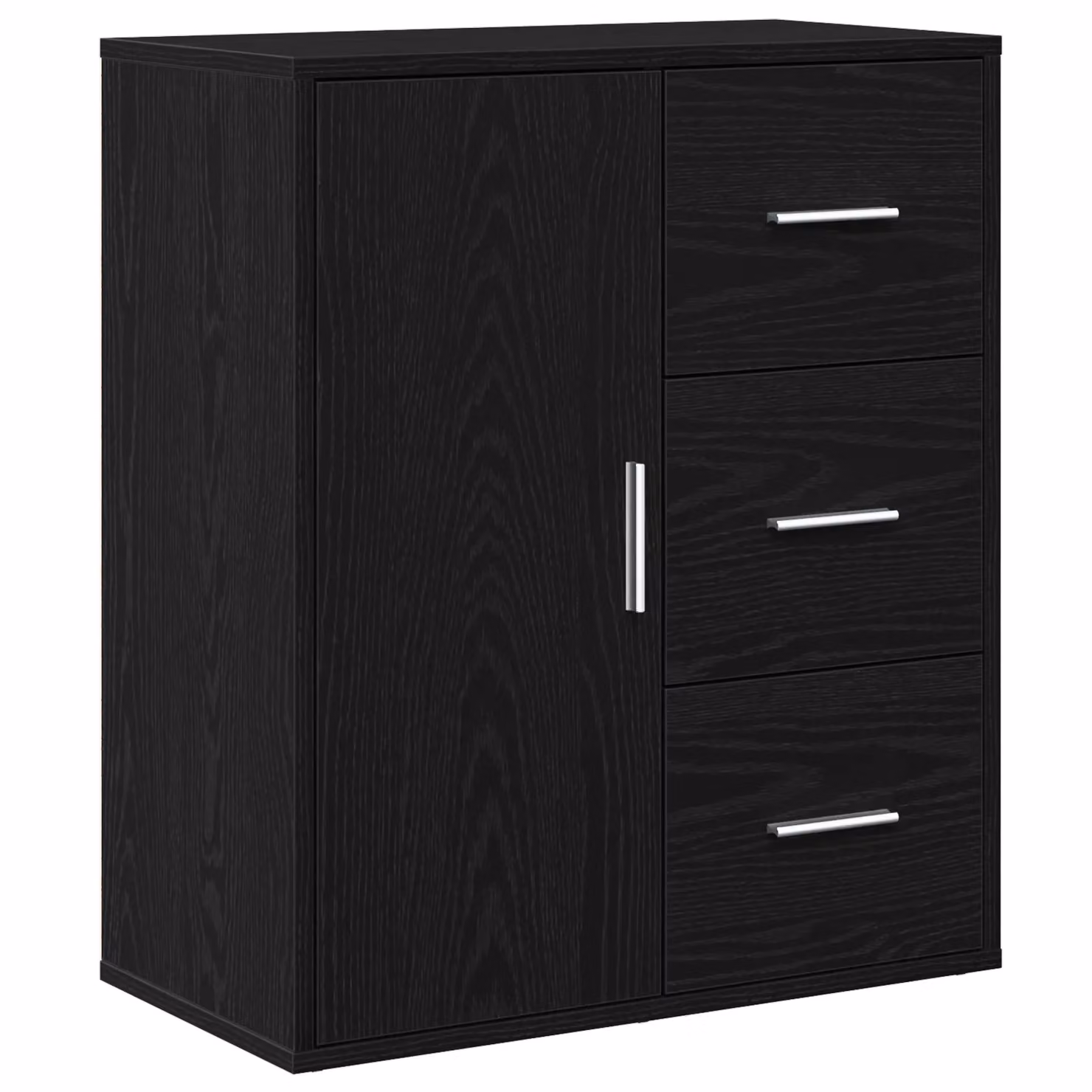 Berkfield Home Black Oak Sideboard with Drawer and Shelf, W/D/H: 60 x 31 x 70 cm – 2
