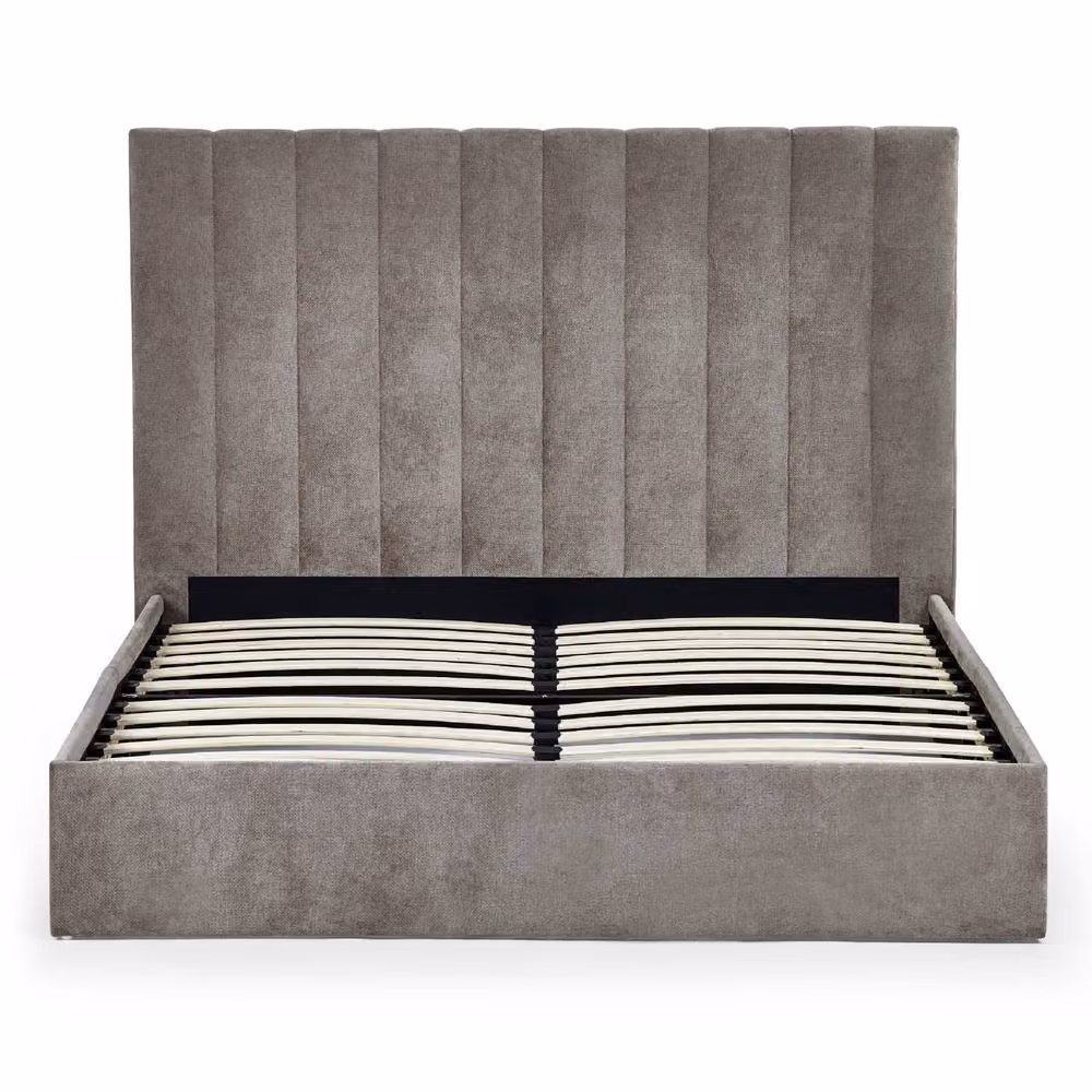Cheshire Hawthorn Upholstered Double Bed with Lift Up Base in Grey (W: 135 cm, L: 190 cm) – 4