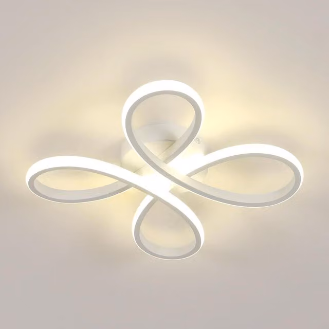 Pheashine 30W LED Flower Flush Mount Ceiling Light, White, Diameter: 30 cm