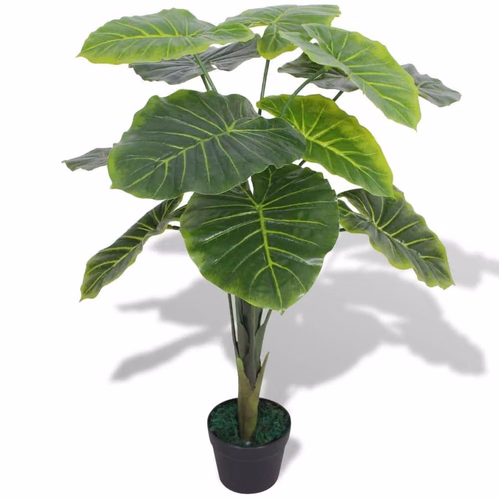 Berkfield Home Artificial Taro Potted Plant, Green, Height: 85 cm – 2
