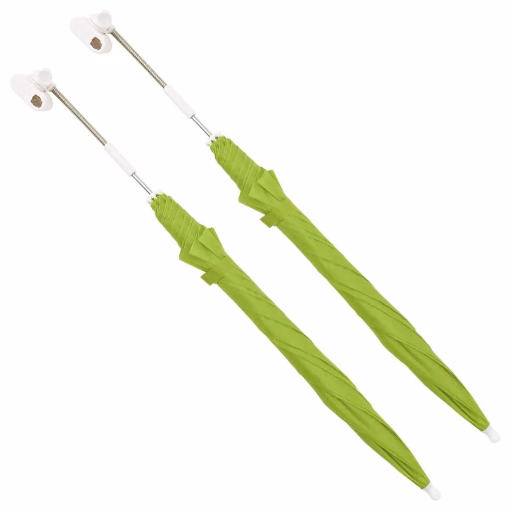Berkfield Home Camping Chair Parasols, 2 Pack, Green, Diameter: 105 cm