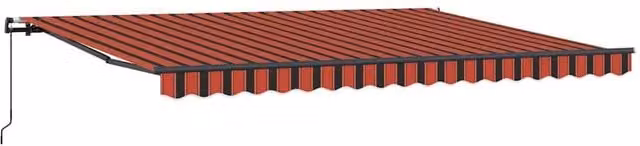 Berkfield Home Manual Retractable Wall-Mounted Awning in Orange and Brown, W: 450 cm, D: 350 cm – 1