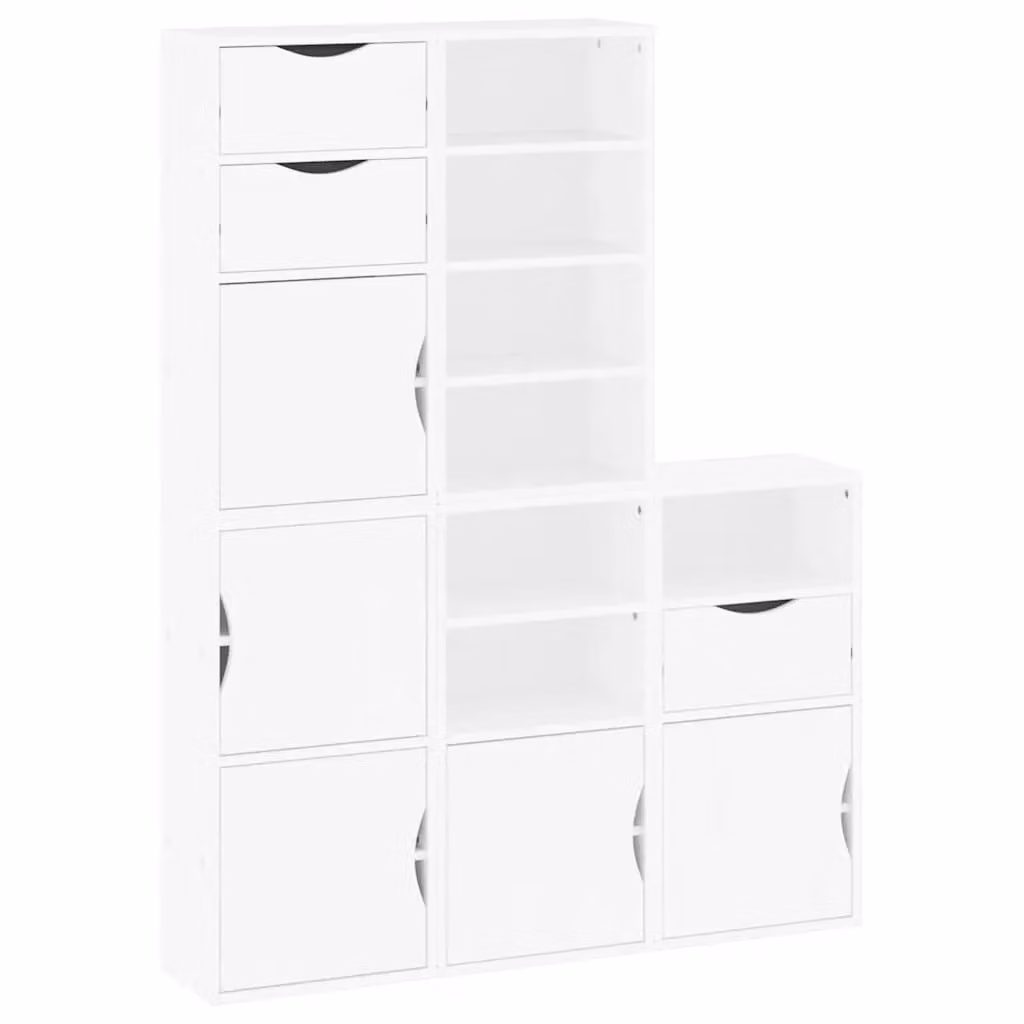 Berkfield Home ODDA Side Cabinets, 5 Piece Set in White Solid Wood Pine, W/D/H: 40 x 24 x 79 cm – 2