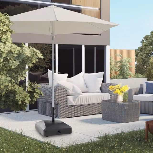 Outsunny Black Freestanding Garden Parasol Base Holder, 43 kg
