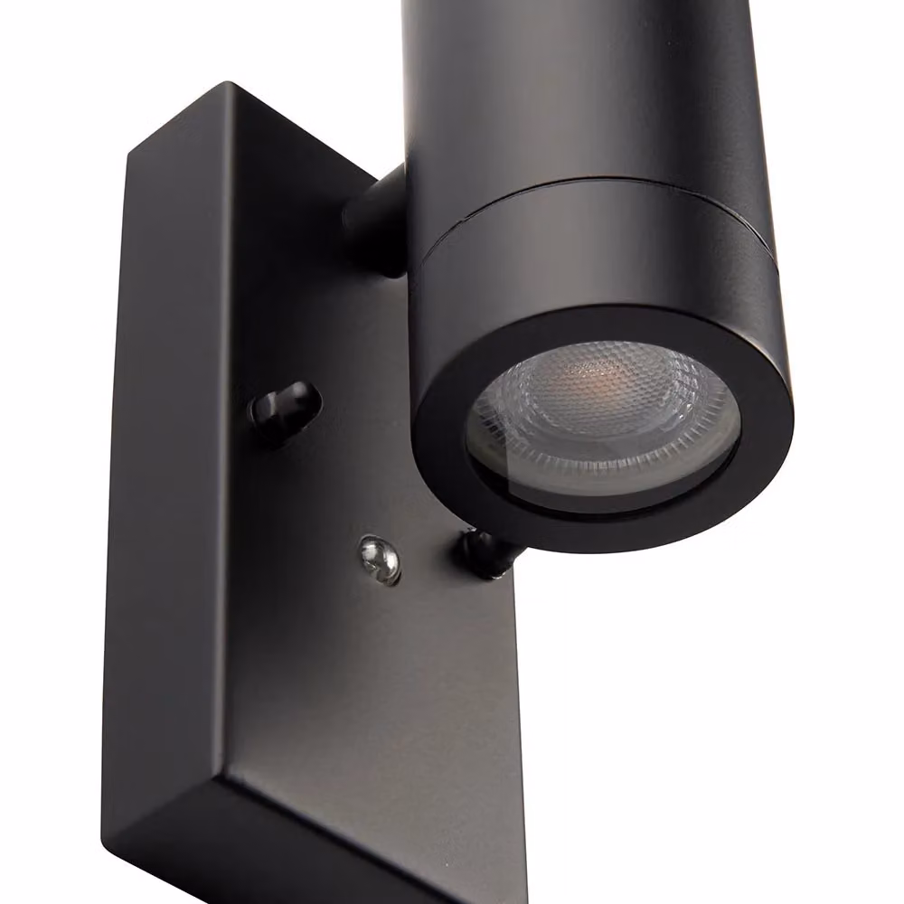 Netlighting Palin Modern Up and Down Outdoor Wall Lamp in Matt Black and Transparent Glass, IP44 – 4