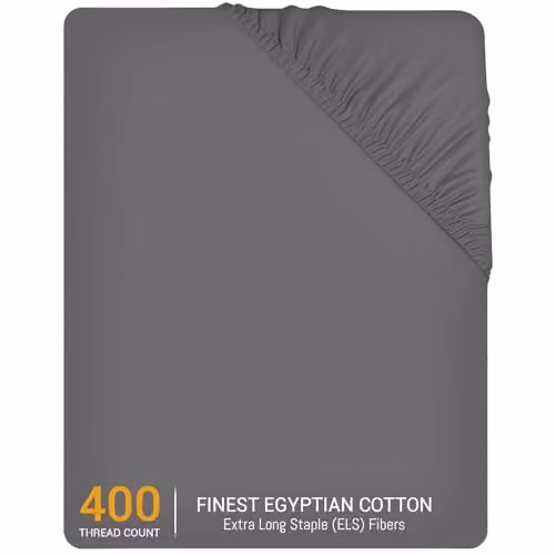 Pamposh Single Mako Satin Cotton Fitted Sheet, Grey, W/D/H: 90 x 190 x 35 cm – 2