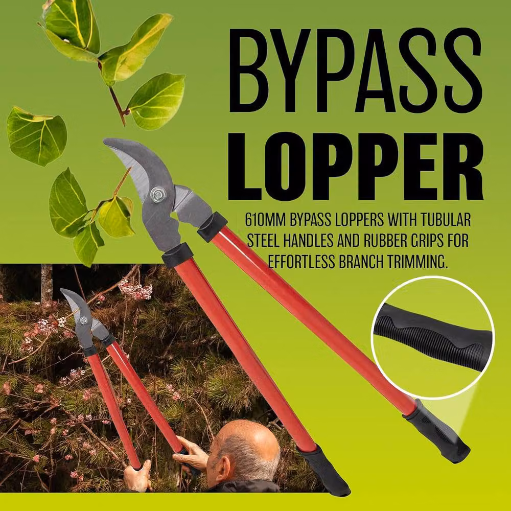 BARGAINS-GALORE Set of 3 Red Extendable Manual Garden Tree Trimmers and Pruning Tools – 3