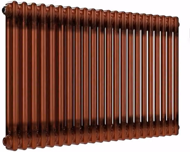 Lux Heat Horizontal Column Radiator in Bronze and Brown Steel, W: 101 cm, H: 60 cm