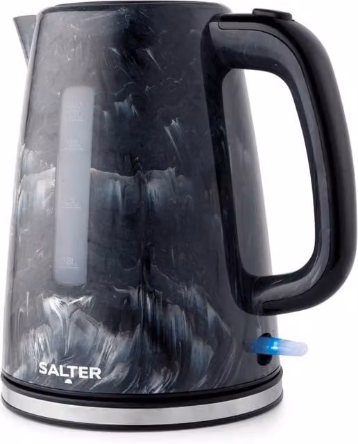 Dragodirect 1.7L Marble Effect Electric Kettle in Black with 360 Swivel Base and Limescale Filter