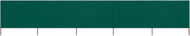 Berkfield Home 5-Panel Fabric Wind Screen Paravent, Green, W: 600 cm, H: 160 cm